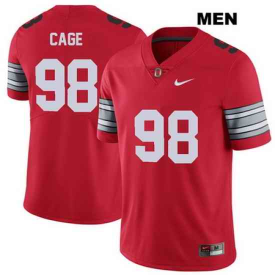 2018 Spring Game Jerron Cage Ohio State Buckeyes Stitched Authentic Nike Mens  98 Red College Football Jersey Jersey